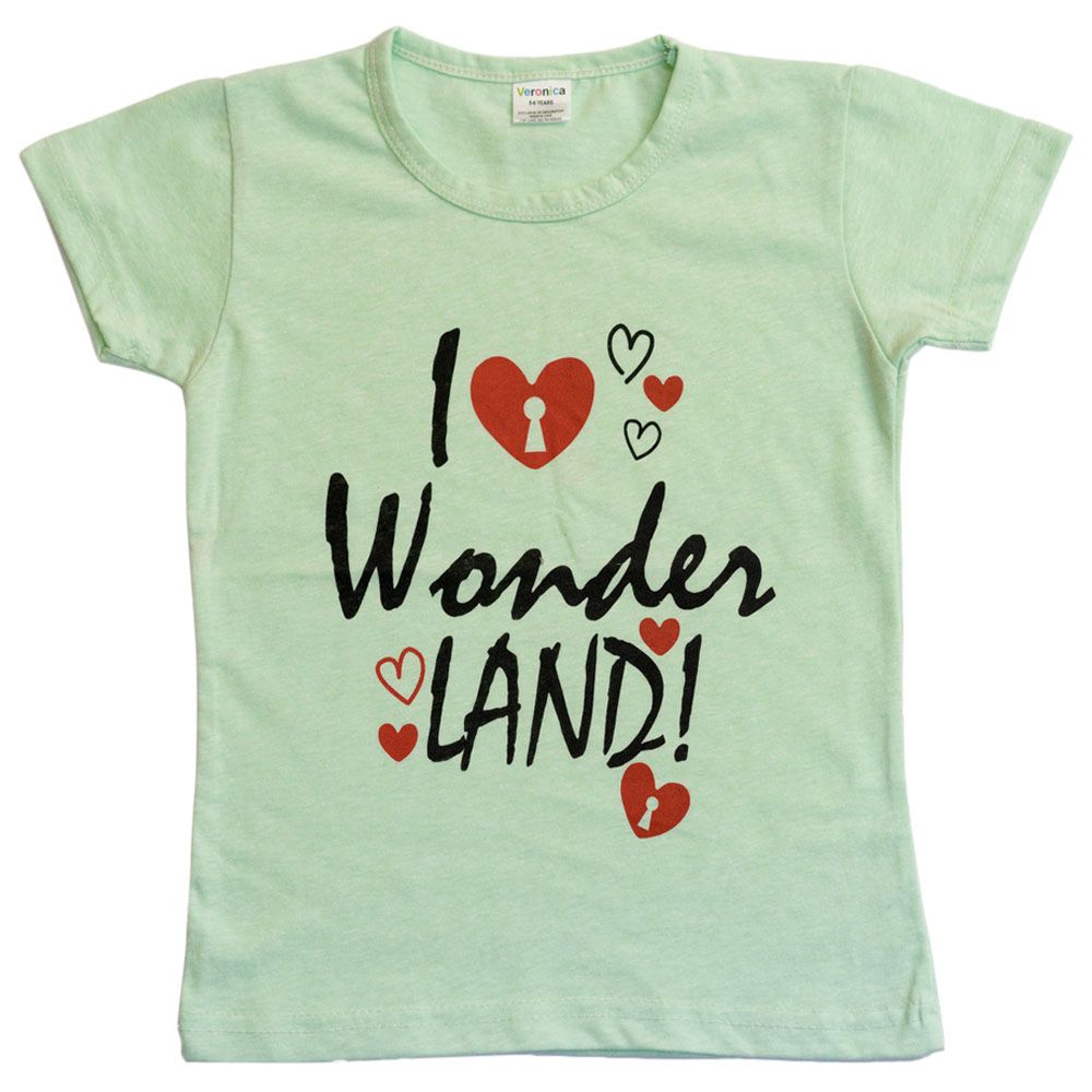 Veronica - I Love Wanderland T-Shirt - Light Green