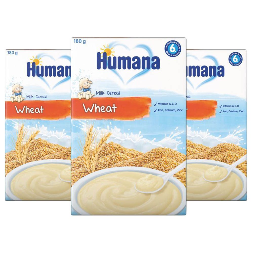 Humana - Milk Cereal Wheat 180G Pack Of 3