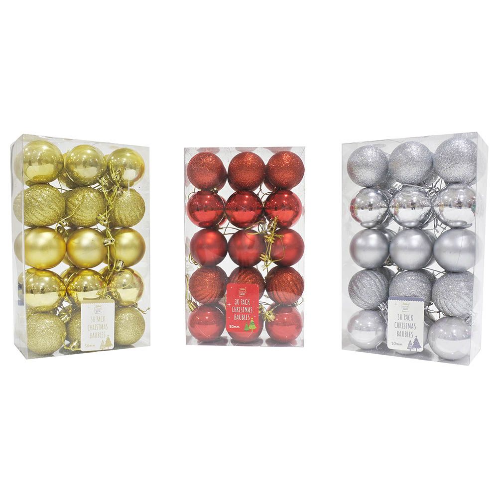 Chamdol - 30pcs Christmas Baubles 50mm