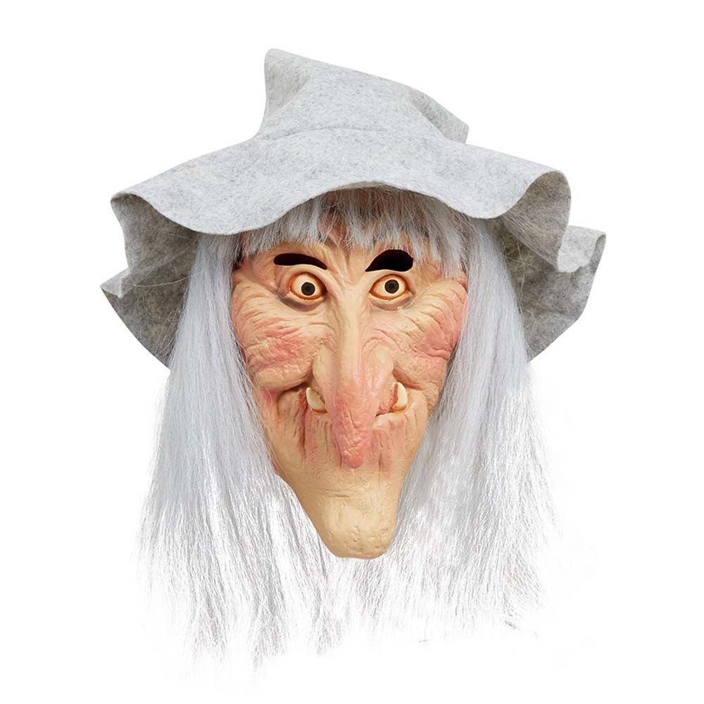 Bristol Novelty - Witch Hat And Hair Mask Kids Accessory - Grey