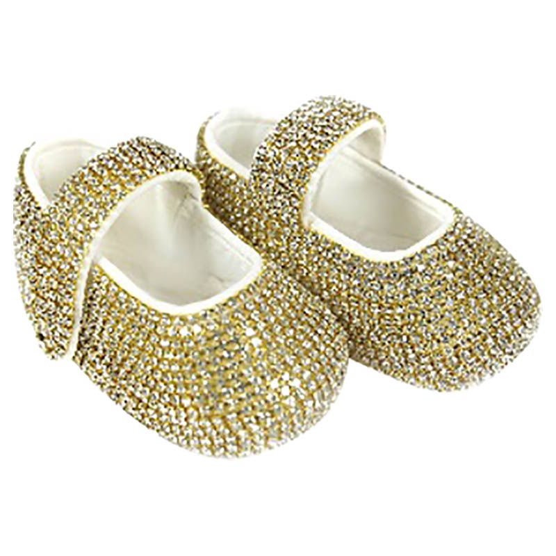 Mini Plum - Swarovski Crystals Shoes - Gold